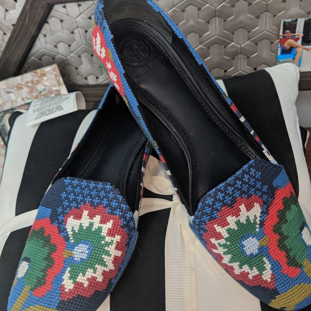 Tory Burch Embroidered Flats
